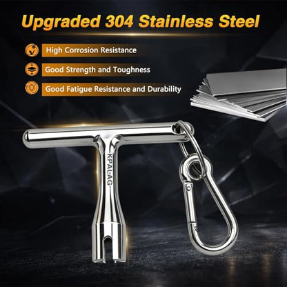 304 Stainless Steel Bottle Jack Release Pressure Wrench, Bottle Jack Pressure Relief Valve Wrench, Hydraulic Jack Valve Release Tool Compatible with 12-Ton 20-Ton Presses
