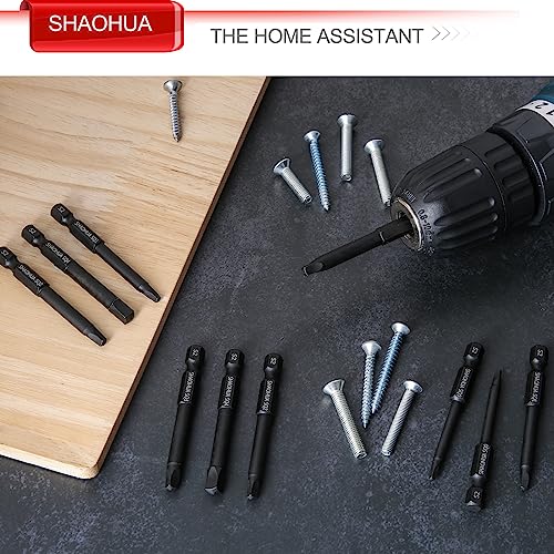 10PCS Square Drill Bit, 2.36" Magnetic Head Robertson Screwdriver, 1/4 Inch Hex Shank Square Bit Set Sizes #0,1,2,3 and #4, PREMIUM S2 Alloy Steel Robertson Driver Bits, Pocket Hole Screw Drill Bit - style: B. Square Screwdriver Bits