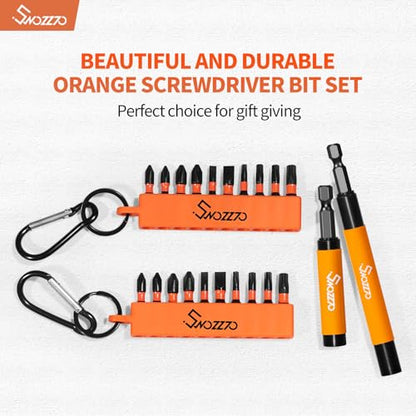 22PCS Commonly Used Screwdriver Bit Set,S2 Steel Phillips | Torx & Flat Head Impact Driver Bit Set with 1/4" Hex Shank Magnetic Drive Guide Set(Length: 3.15" + 4.72") & Bit Holder - size: 2PCS Drive Guides+20PCS Bits