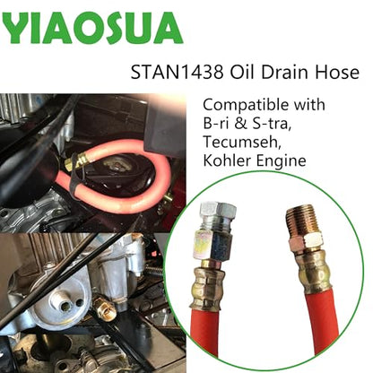 3/8" NPT Oil Drain Hose STAN1438 Fits Briggs Stratton Kohler Tecumseh Cub Cadet Engine, 12.5" Synthetic Rubber Pipe Thread Drain Tube
