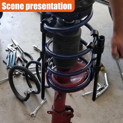 2PCS 14" Coil Spring Compressor Tool, Heavy Duty Auto Suspension Strut Installer Accessories, Universal Macpherson Coil Spring Compressor Kit with 2 Steel Jaws (Black)
