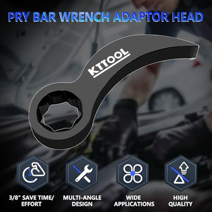 Pry Bar Wrench Adaptor Head, Crowbar Adapter Head Tool, Half Shaft Removal Car Repairing Tools 3/8" Drive - color: 3/8