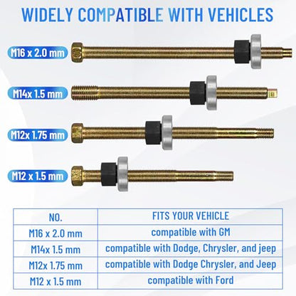 5pcs Long Reach Crank Pulley Underdrive Pulley Damper Installation Tool Set, Harmonic Balancer Installer Tool Kit With 4 Adapters & Nut Bearing