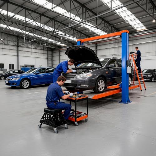 Heavy Duty Rolling Mechanics Seat,400 LBS Capacity Garage Stool, Tools for Automotive Auto Repair (Black) - color: Black