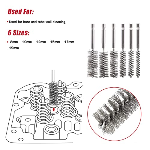 Professional Diesel Injector Seat Brush Master Cleaning Kit, Cylinder Heads Stainless Steel