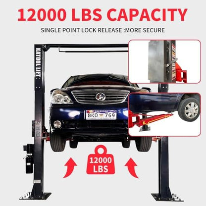 Motool 4.0HP 12000lbs Single Point Lock 2 Post Lift 220V AM120SD Car Lift Auto Lift Two Post Car Lift(AM120SD)