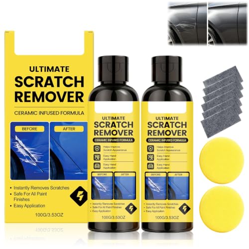 Scratch Remover,Car Paint Repair Paste for Light Scratches Ultimate Scratch Remover,Plastic Polish Scratchs Removers,Car Scratchs Repair Paste (6.76 Oz,6*Polishing Cloths,2*Cleaning Sponge) - color: 6.76 Oz,6*Polishing Cloths,2*Cleaning Sponge