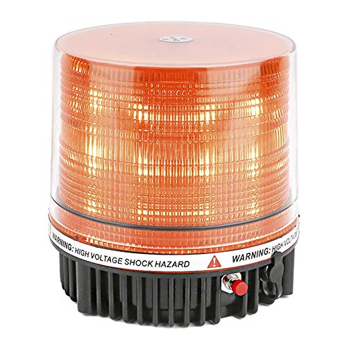 Amber Wireless Rotating Beacon Amber Battery Led Strobe Warning Light | Roof Top Hazard Flash Emergency Safety Lights Magnetic Base Mount and Rechargeable Plug For Plow Tractor UTV Golf Cart - color: Amber