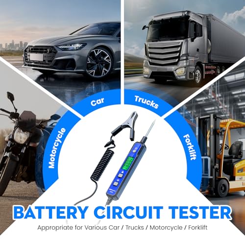 OBDResource Car Voltage Smart Circuit Tester, Power Circuit Probe 0.8-100V DC Voltage Tester Automotive Continuity Test Electrical Tester Car Fuse Tester with Flashlight for Car Battery | 0.8-100V DC Voltage Tester with Buzzer & Flashlight for Car Fuse, P