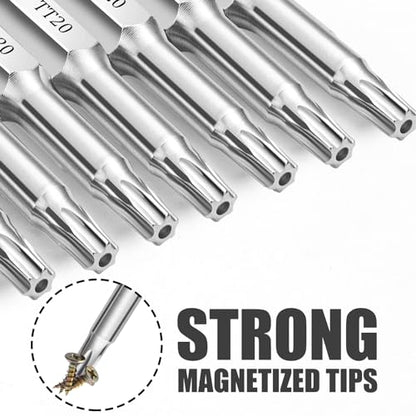 T20 Torx Bits(10-Pack 2 Inch), 1/4 Inch Hex Shank S2 Steel Magnetic Security Tamper Proof star 6 Point Screwdriver bit set - style: TT20