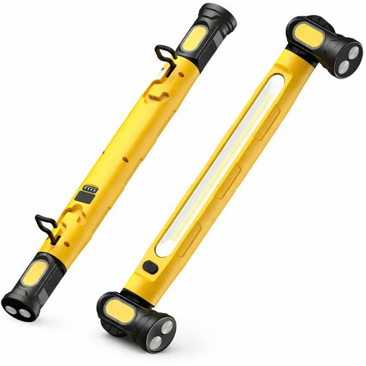 2026 Under Hood Work Light Bar, 3000 Lumen LED Magnetic Rechargeable Work Light with Hooks, 5200mAh Cordless Underhood Light for Mechanic, Car Repair, Garage, Emergency - Yellow - color: Yellow