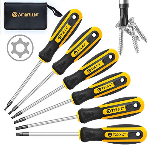 Amartisan 6-Piece Magnetic Torx Screwdrivers Set, Security Tamper Proof , Magnetic Torx Driver Star Screwdrivers Set T10 - T30 Best Choice - style: Torx Screwdrivers