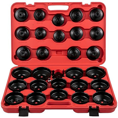 VEVOR Oil Filter Socket Set, 30 Pcs, Steel, Black, 3-Jam Wrench