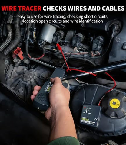 EM415Pro Wire Tracer Electrical Automotive Open & Short Finder With Battery, 6-42V DC Circuit Tester Automotive Circuit Breaker Finder Fault Probe Wire Tracker Electrical for Car, Boat,Trailer
