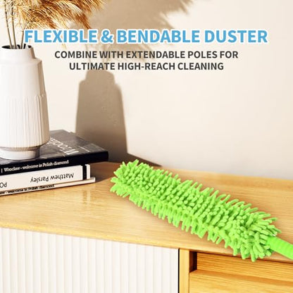 62'' Car Wash Brush Kit - Mitt, Mop, Sponge & Long Handle, Scratch-Free Chenille Replacement Head, Wheel Tire Brush, Car Detailing Kit for Cars, RV, Truck