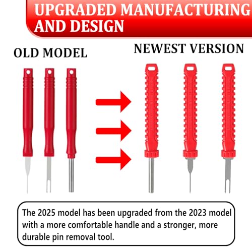 41 Pcs Terminal Pin Removal Tools with Blow-Molded Case - Electrical Pin Removal Tools Automotive Depinning Tool Kit for Automotive & Household Devices Most Connector, Red - color: red
