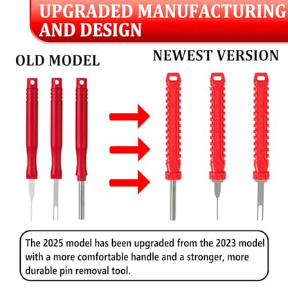 41 Pcs Terminal Pin Removal Tools with Blow-Molded Case - Electrical Pin Removal Tools Automotive Depinning Tool Kit for Automotive & Household Devices Most Connector, Red - color: red