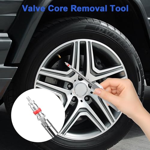 Linkstyle Tire Repair Kit, Valve Core Removal Tool Set, 60PCS Screw in Tire Plugs, Screwdriver, for Car Motorcycle Tubeless Bicycle Truck