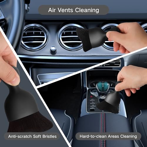 Qydipclin 10pcs Windshield Cleaning Tool Inside Car Window Cleaner Wash Kit with 4 Reusable Microfiber Pads 1 Spray Bottle and Extendable Handle Interior Auto Glass Wiper Kit, Gray - color: Gray