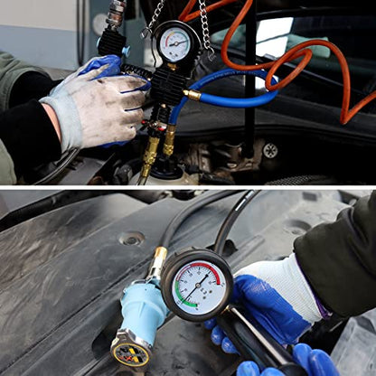 JoyFans Coolant Pressure Tester Kit, Cooling System Coolant Vacuum Refill Kit Automotive Tools Works on Radiator Leak Test & Coolant Fill Purge Service for Cars Trucks Airlift - color: Black Suitcase