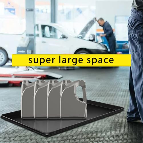 3 Pcs Extra Large Oil Drip Pan, 35.4×24×1.6Inches Oil Drain Pan for Under Car,Plastic Oil Drip Tray for Garage, Fridges, Washing Machines, Cat Litter Box,Keeps Floors Safe & Clean - size: 3 Pack