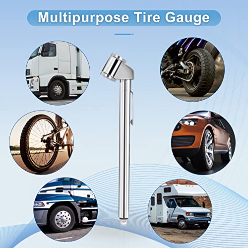 Pencil Tire Pressure Gauge 2 Pack, 10-120PSI Dual Head Air Gauge Tire Pressure Heavy Duty Tire Valve Gauge for Truck Car RV ATV Motorcycle