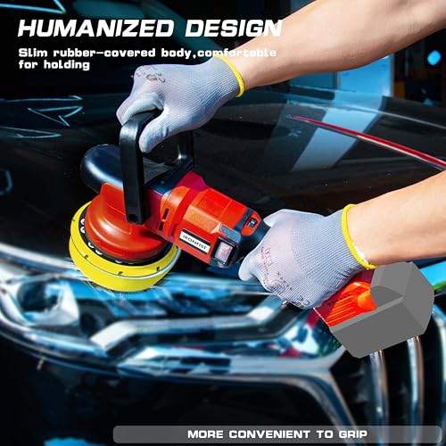 IRONFIST Cordless Orbital Polisher Compatible with Milwaukee M18 Battery, Car Polishing Waxer Machine 6inch work disk with brushless motor 6 speeds 750-6800RPM, (No Battery)