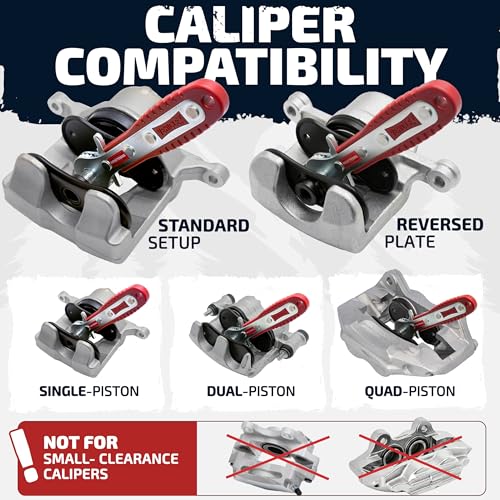 Vehiclex Brake Caliper Compression Tool, Standard Plates | Brake Pad Spreader, Steel Plates with Reinforced Ribs, For Single, Dual and Quad Piston Calipers - size: Standart plates