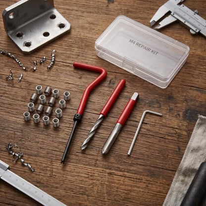 Ejoyous 25Pcs M4 Metric Thread Repair Insert Kit Auto Helicoil Restoring | Restore Damaged Thread, with Transparent Plastic Box, for Processing Machinery Automotive Thread Repair