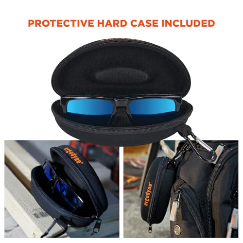 Ergodyne Skullerz SIXTEN Safety Sunglasses with Side Shields, Anti Fog - color: Blue Mirror Lens