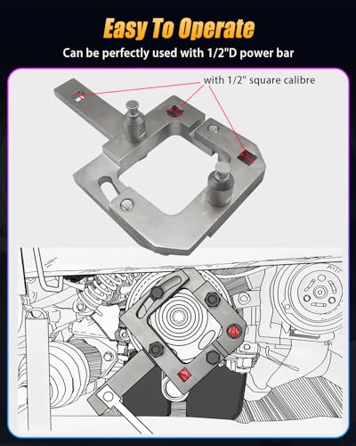 EN-49979 Crankshaft Pulley Holding Tool Compatible with Vauxhall Opel Chevrolet, Adjustable Crank Pulley Holder for Removing Crankshaft Fixing Bolts