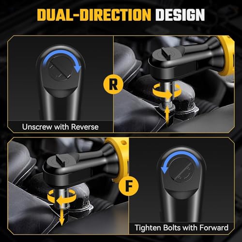3/8" Cordless Ratchet Wrench for De-WALT 20V Max Battery - 42Ft-Lbs Brushless Motor Electric Ratchet Set with 0-220RPM Variable Speed, 8 Sockets, 3/8" and 1/4" Adapters,3" Extension Bar (Tool Only)