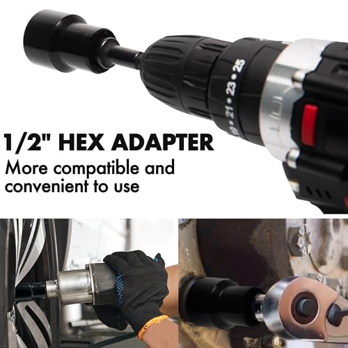 7 PCS Lug Nut Remover Socket Set Heavy Duty 1/2" Drive Wheel Lock Bolt Extractor Kit Large Size 17-26mm for Stripped, Damaged, Rounded Bolts and Fasteners, Cr-Mo Steel - style: 7pcs