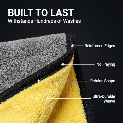 Microfiber Towels for Cars - 15.7" x 15.7" inches, Highly Absorbent Professional Grade Drying Towel Set for Superior Cleaning and Drying Performance - Car Drying & Kitchen Towel - Pack of 3 - size: 15.7" x 15.7" - 3 Pack