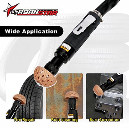 RYANSTAR RACING 2500rpm Low Speed Air Tire Buffer Tire Repair Kit Polishing Cleaning Tool Pneumatic Automatic Buffing Wheel Machine Tire Patch Tools Rear Exhaust - size: standard