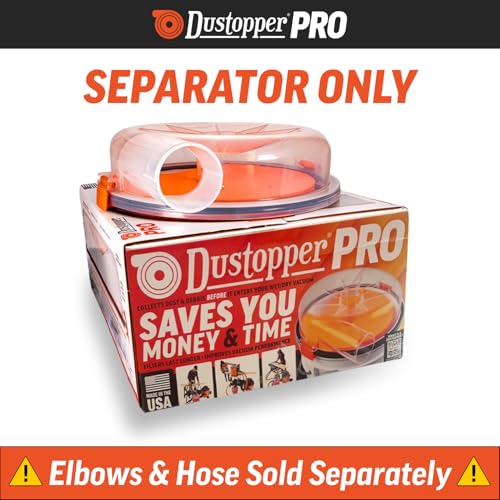 Dustopper PRO Low-Profile Dust Separator Only Elbows & Hose Sold Separately, Up to 99.9% Efficiency, Vacuum Accessories for Wet/Dry Vac with at Least 5HP, Fits 2-½” Nominal Fittings - style: Separator Only