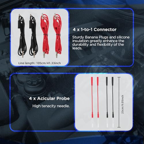 OBD2 Breakout Box OBDII Protocol Detector for Professional Automotive Diagnostics 48PCS Automotive Circuit Test Leads Kit Electrical Breakout Leads Kit