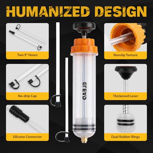 ELEAD 500cc Oil Fluid Extractor Pump, Multi-Purpose Oil Syringe, Fluid Syringe Extractor, Car Vacuum Fuel Transfer, Automotive Oil Syringe(17.6 Oz./0.45 Qt./500 CC) - size: 500CC