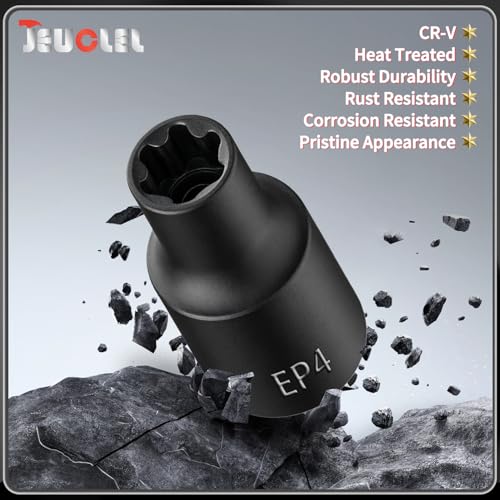 EP Socket EP4, 6 Point 1/4” Dr Female External E-Torx Plus Socket | EP Socket, Female External, E-Torx Plus Socket, External, Cr-V Steel, High Deformation Prevention - size: EP4