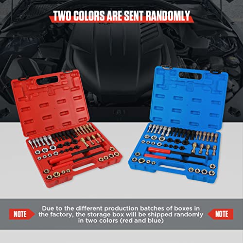 Thread Chaser Set 48PCS Thread Repair Tool Kit UNC/UNF/Metric Thread Chaser Rethreading Kit Anti-rust Thread Restorer Kit with 24 Dies, 22 Taps and 2 Thread Files with Detachable Cap, Tap And Die Set