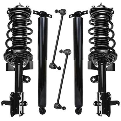 Detroit Axle - FWD 6pc Struts Kit for 2013 2014 2015 2016 2017 Honda Odyssey, 2 Front Struts Coil Spring Assembly 2 Front Sway Bars 2 Rear Shock Absorbers Suspension Replacement - size: 6AS47220-V1/ strut shock sway kit