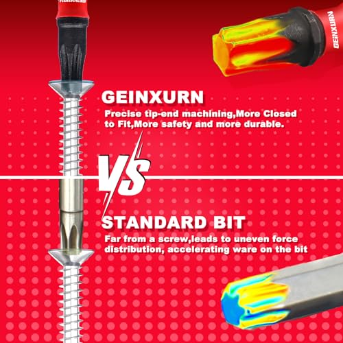 Geinxurn 15 Pieces T30 Impact Tough Magnetic Screwdriver Bit Set, 2 In. #30 Torx Head Power Bit Set, S2 Alloy Steel T30 Star Bit Set - size: 2"-15PCS, style: T30