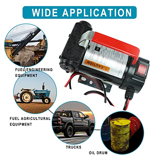 DC 12V 175W Portable DC Electric Fuel Transfer Pump Diesel Kerosene Oil Commercial Fuel Transfer Extractor Pump Motor Auto - style: 12V 175W