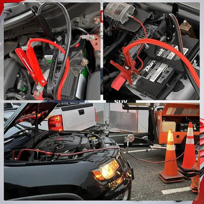 Nilight Jumper Cables for Car Battery 10 Gauge 12 FT Booster Cable Heavy Duty 200 A CCA with Carrying Bag Jump Start Emergency Kit Pickup Vans SUV Sedan Motorcycle | Booster Jump Start Cable with Storage Bag for Jump Starting Dead or Weak Batteries for Pi
