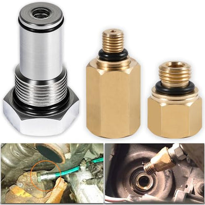 Bonbo 6.0 High Pressure Oil Pump IPR Valve Air Test Fitting Tool & Oil Rail Adapters Leak Test Kit, Fits for Ford 6.0L Powerstroke Diesel Engine (3 Pack) - size: 3PCS Set