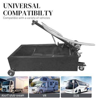 20 Gallon Oil Drain Pan with Electric Pump, Low-Profile Oil Pans for Changing Oil, T-Handle and J-Hook Makes Drain Easier, Black - color: Black, size: 20 Gallon