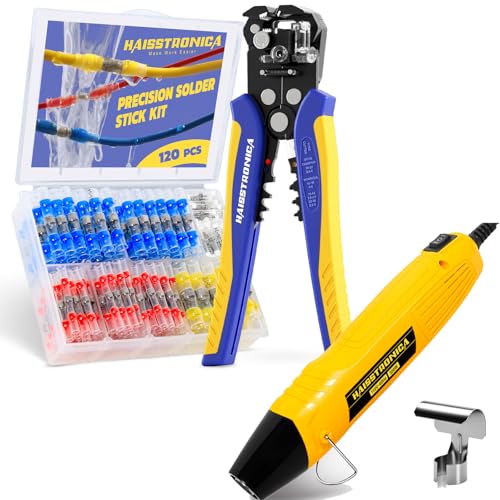haisstronica 120PCS Solder Seal Wire Connectors Kit+Mini Heat Gun 350W