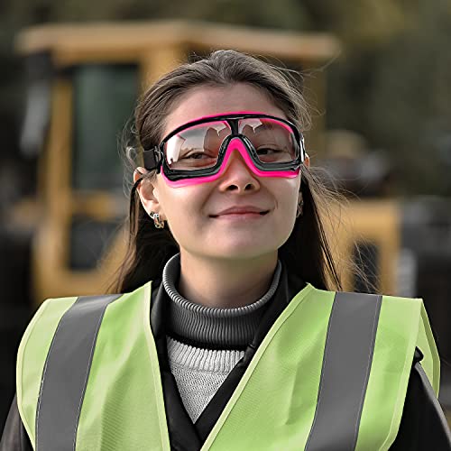 SAFEYEAR Women's Anti Fog Safety Goggles Glasses with HD Anti Scratch Resistant Lenses Work Goggles for Nurse Eye Protection - color: Light Pink