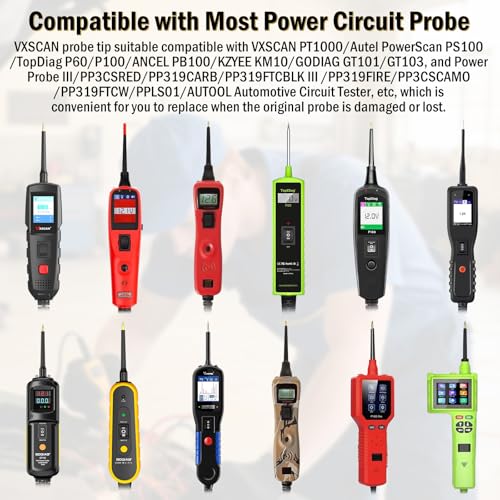 2PCS Probe Tip 4Mm Banana Jack 3 Probe Accessories for Power Circuit Probe Kit - Probe Caps for VXSCAN PT1000 Automotive Circuit Tester Electrical System Diagnosis