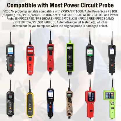 2PCS Probe Tip 4Mm Banana Jack 3 Probe Accessories for Power Circuit Probe Kit - Probe Caps for VXSCAN PT1000 Automotive Circuit Tester Electrical System Diagnosis